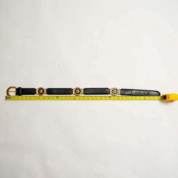 Vintage Le Cinture Di Marila Genuine Leather Italian Gold and Black Lion Belt - Picture 7 of 8